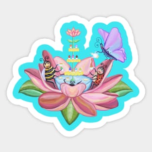 Insect Flower Tea Party Sticker